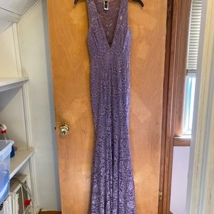 Long Purple Lace Dress